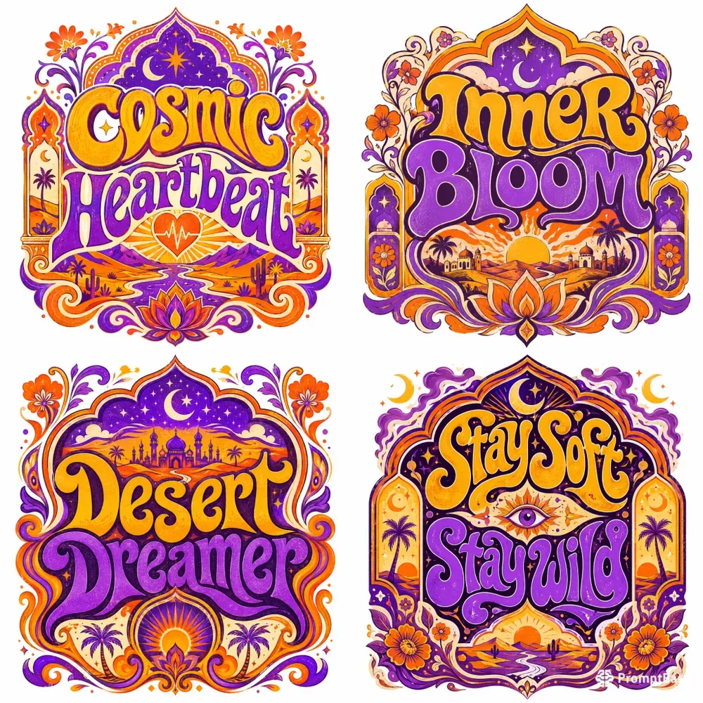 Arabic Groovy Typography Tshirt Prints