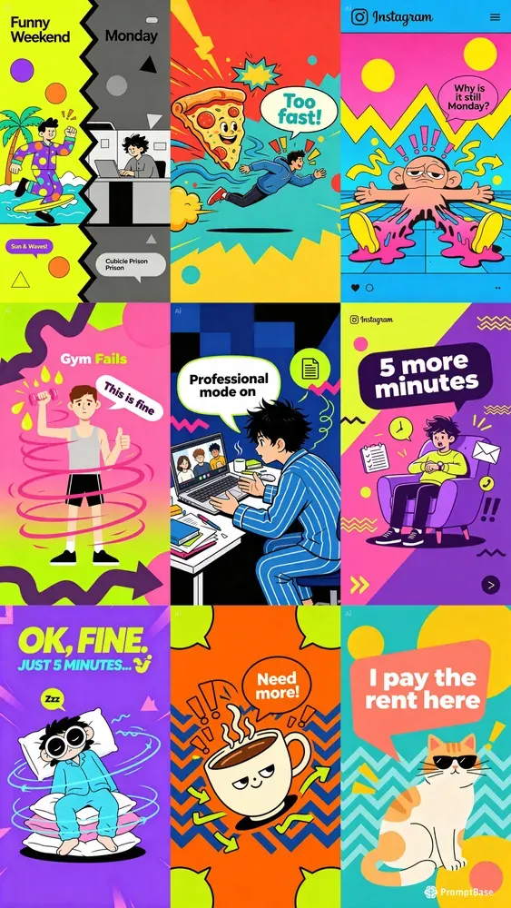Funny Vector Instagram Posts