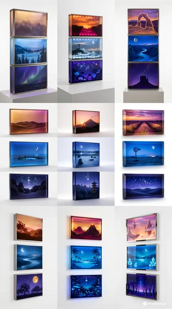 Backlit Glass Landscape Panels