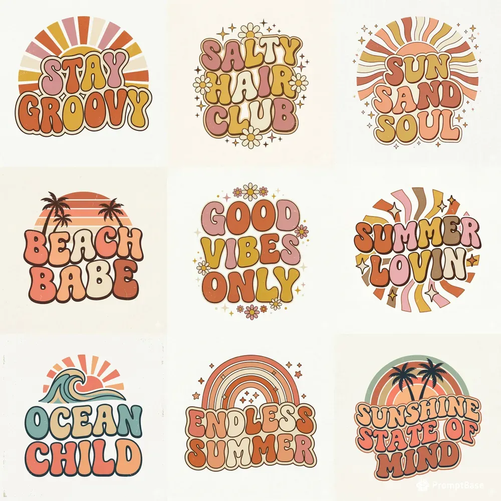 70s Groovy Tshirt Design Pack39 Designs