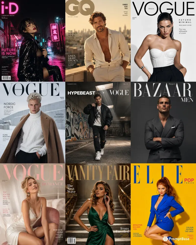 Cinematic 4K Fashion Magazine Covers