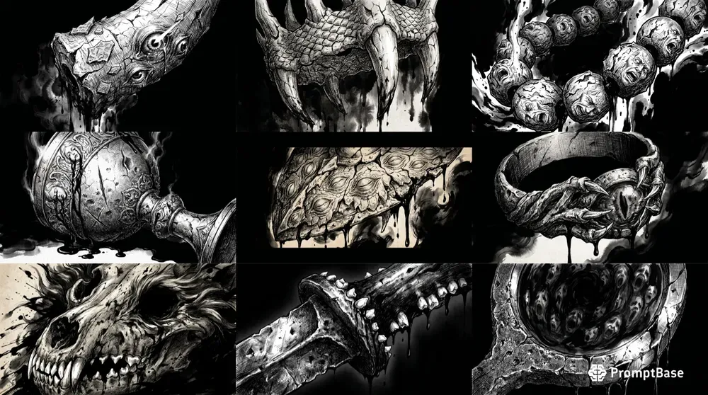 The Cursed Relics Macro Dark Fantasy Inks