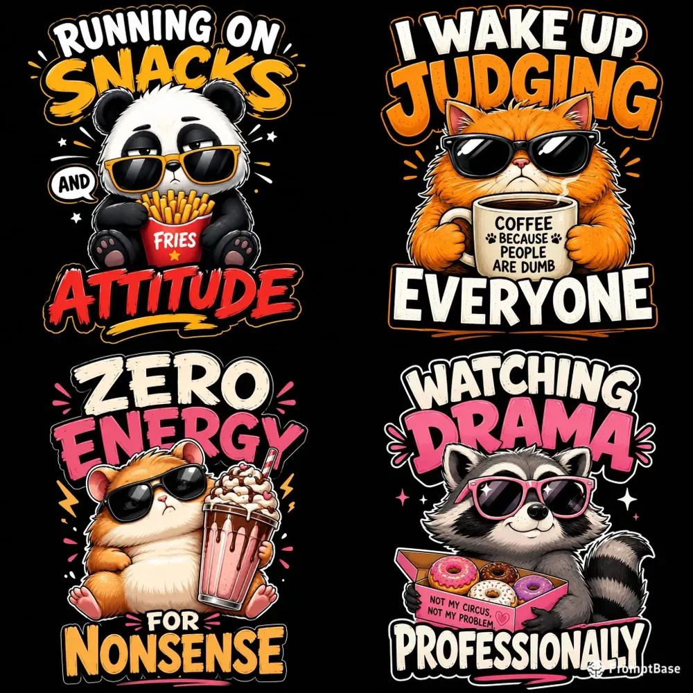 Cute Sarcastic Animal Tshirts