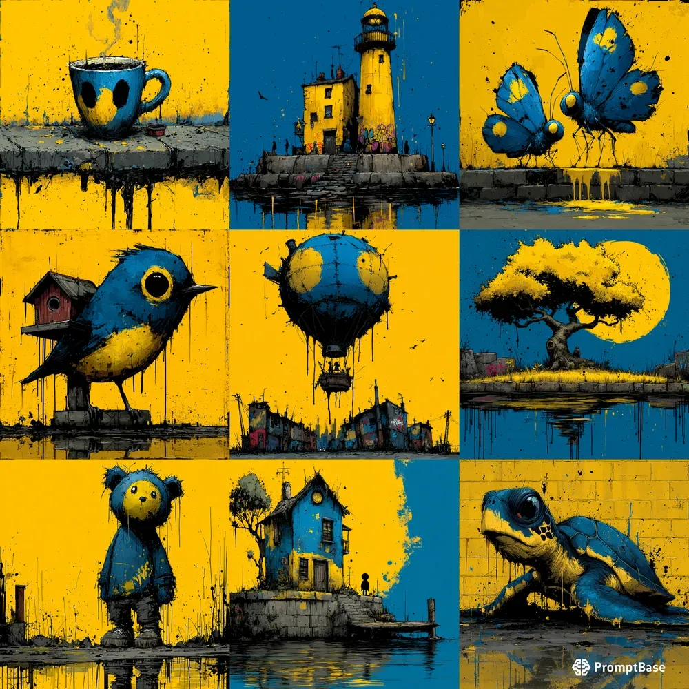 Ink Sketch Street Art Drip Charms