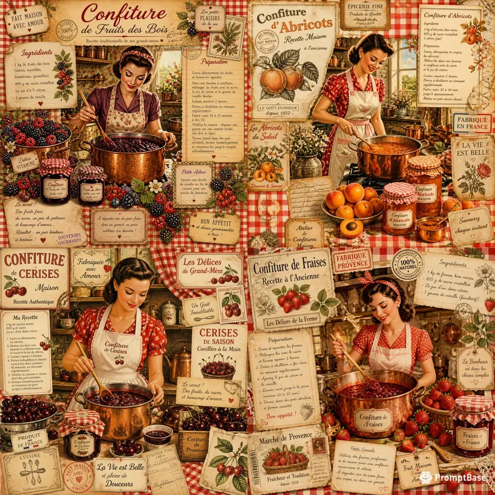 Vintage French Jam Kitchen Pages