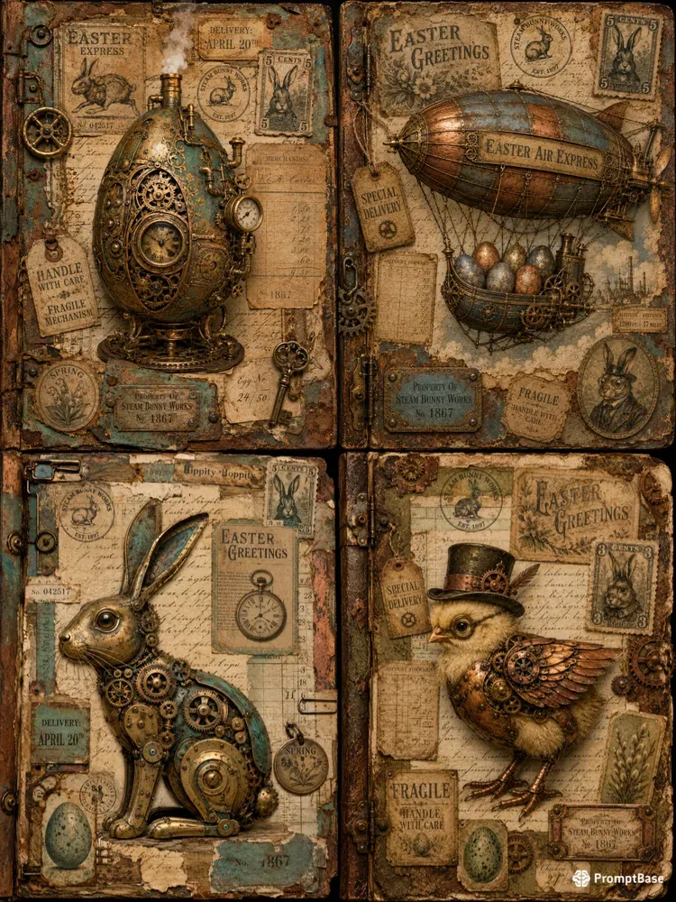 Steampunk Easter Junk Journals