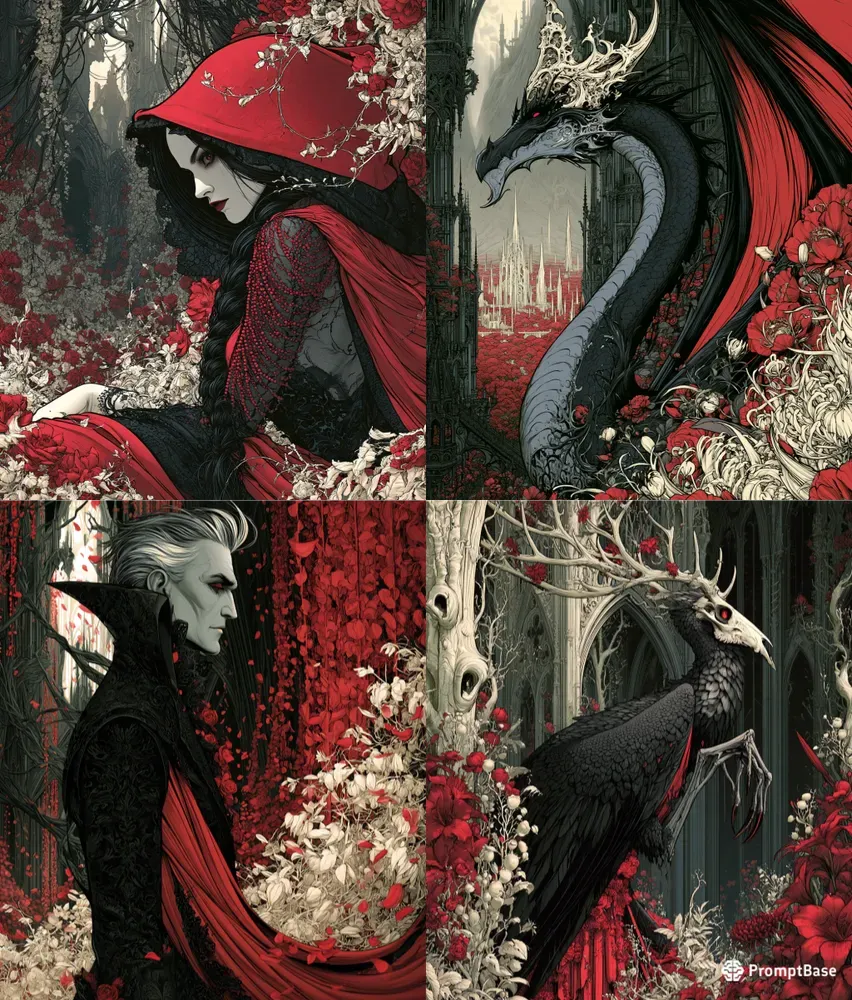 Dark Romantic Gothic Illustrations