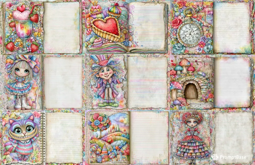 Alice In Candy Wonderland Double Pages