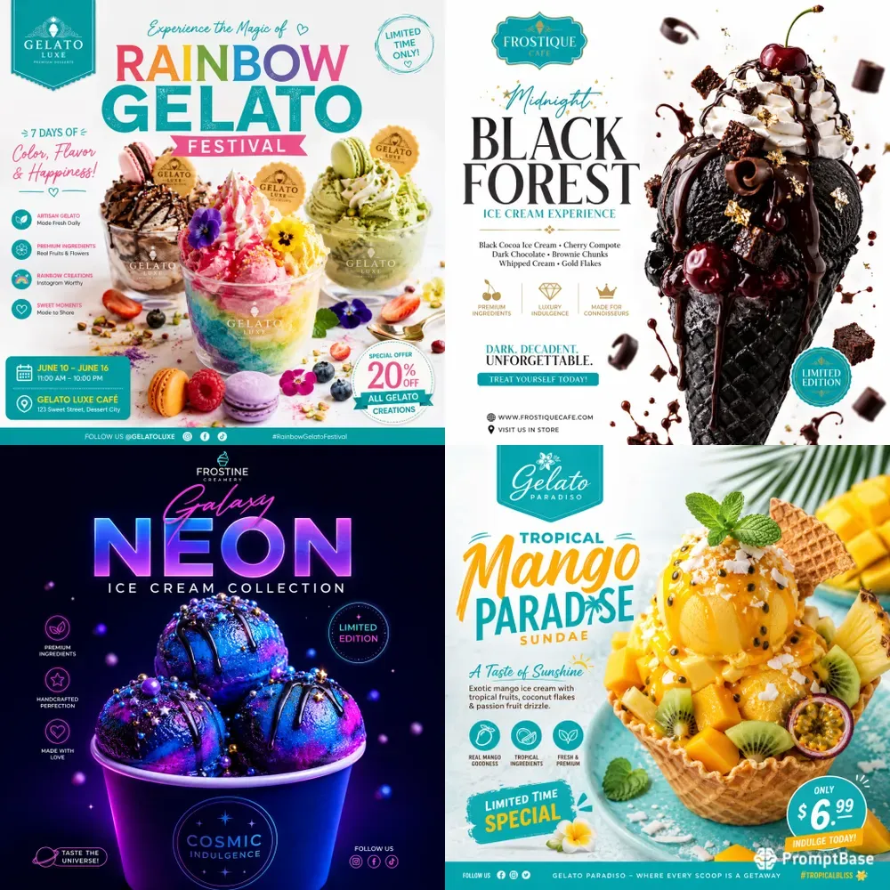 Luxury Ice Cream Promo Poster Packs