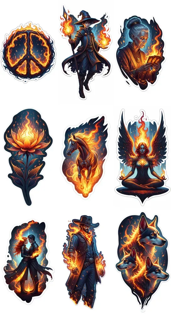 Flameborn Essence Stickers