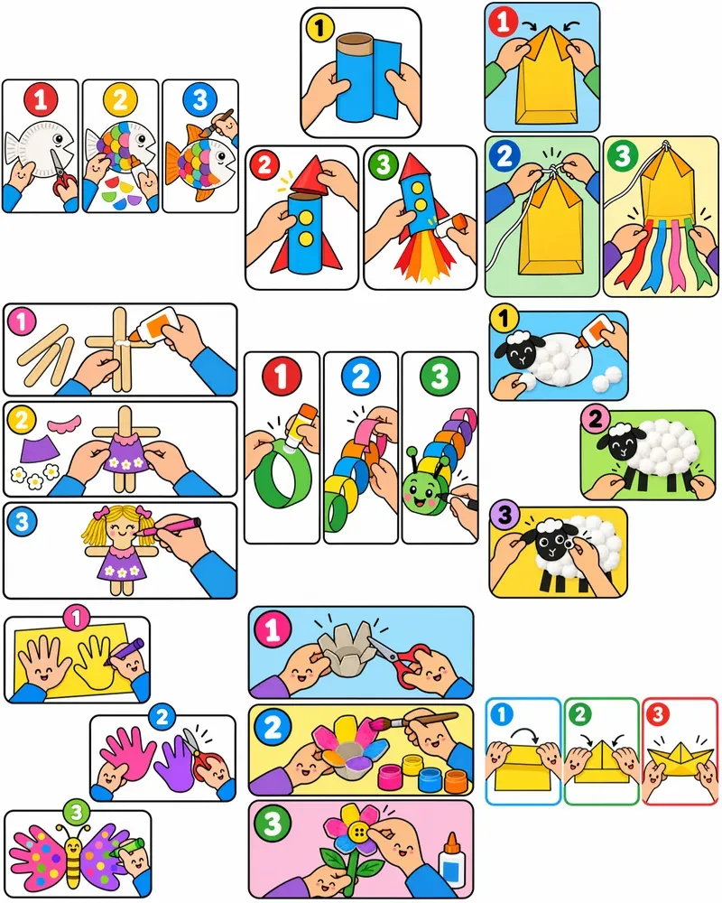 Three Step Kids Craft Cliparts