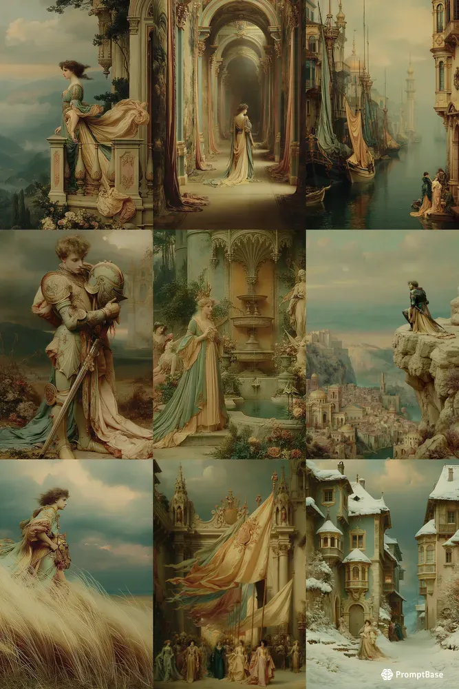 Cinematic Medieval Oil Painting Scenes