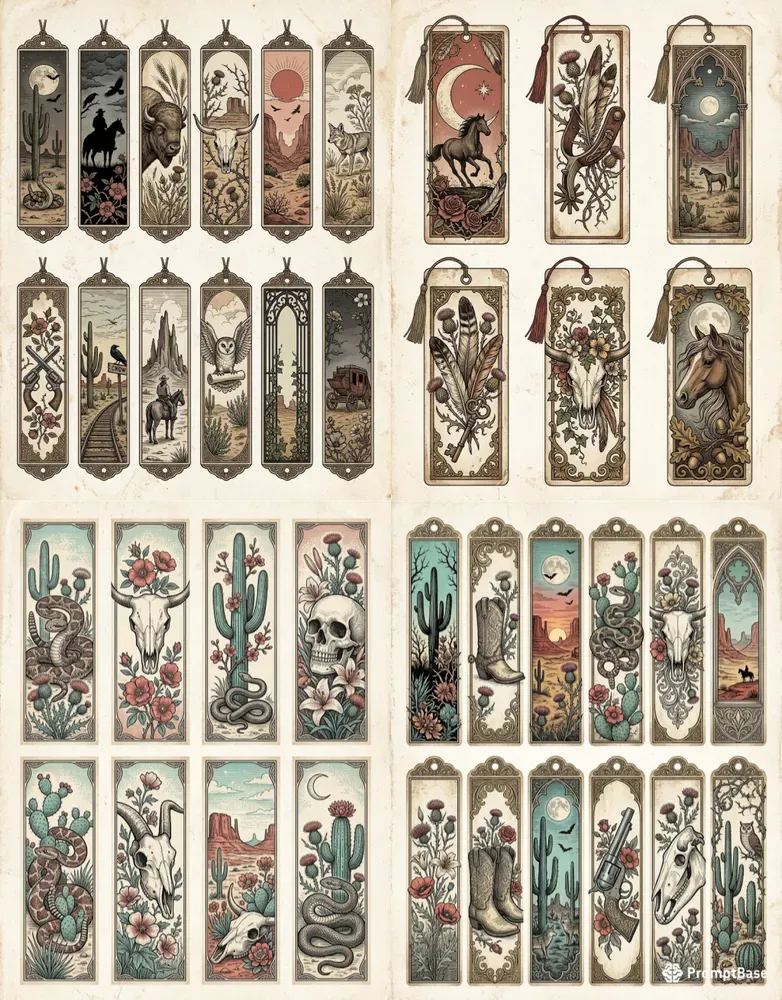 Vintage Western Bookmark Generator