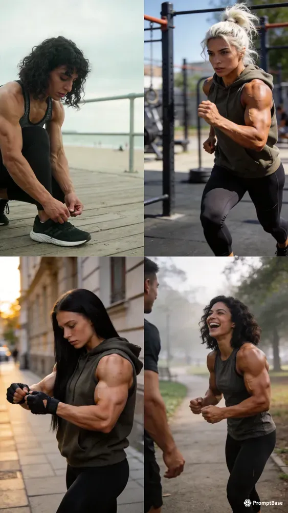 Candid Fitness Influencer Photos Ai