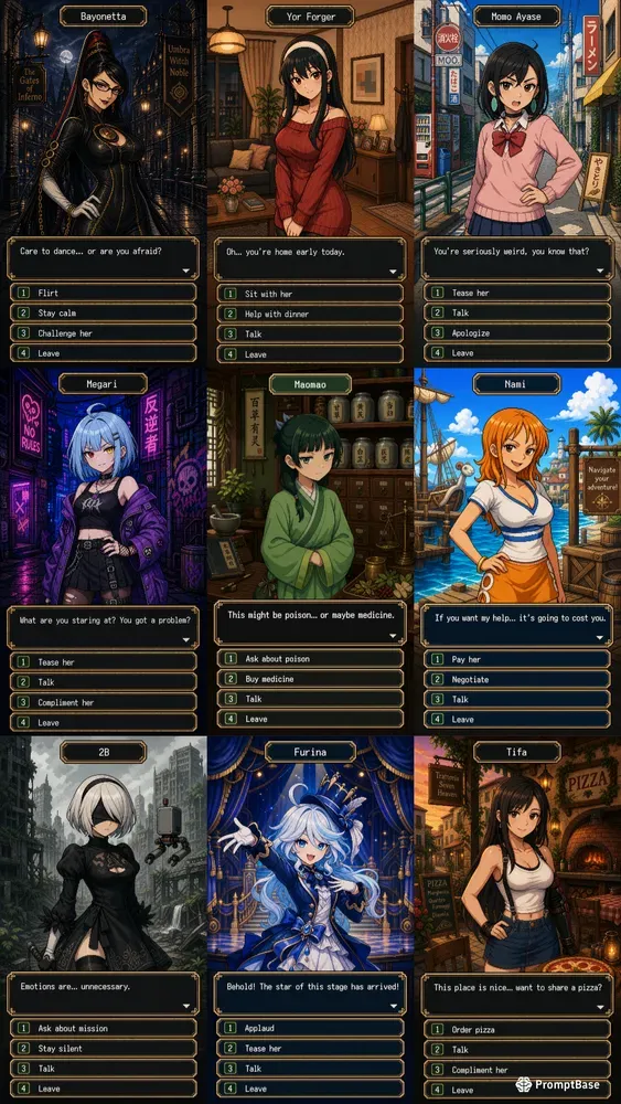 Visual Novel Anime Game Designs