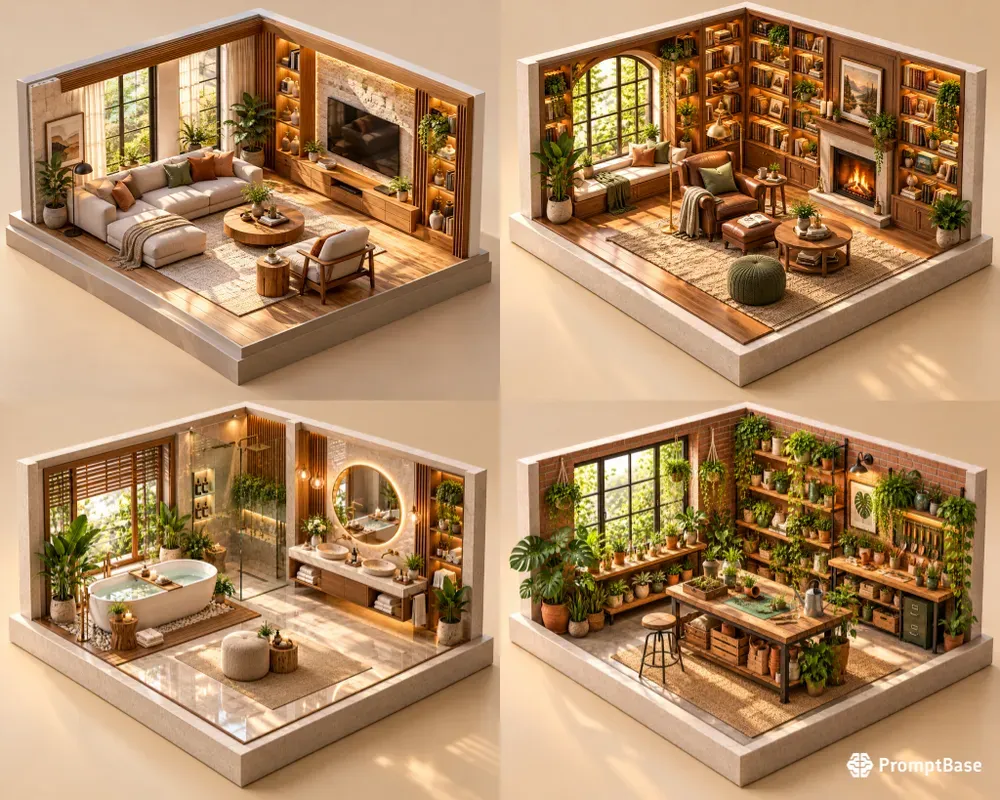 Miniature 3D Interior Rooms