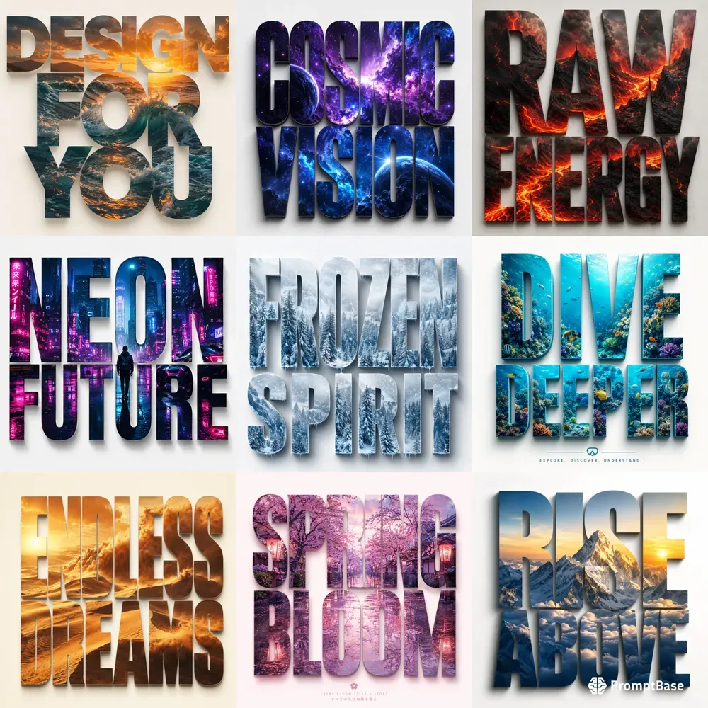Cinematic Typography Landscape Art