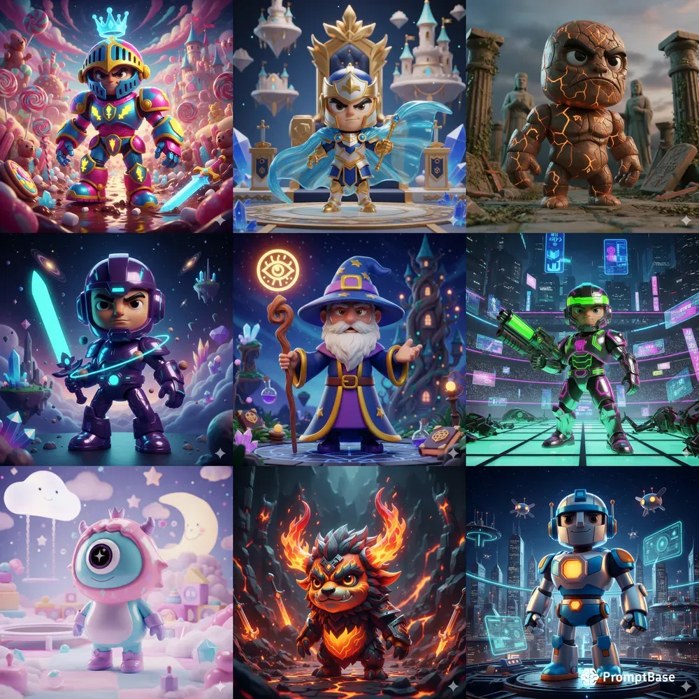 Epic Designer Toy Heroes Cinematic 3D