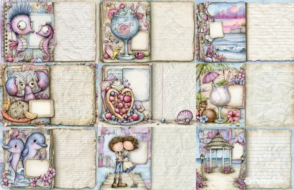 Seaside Love Story Double Pages
