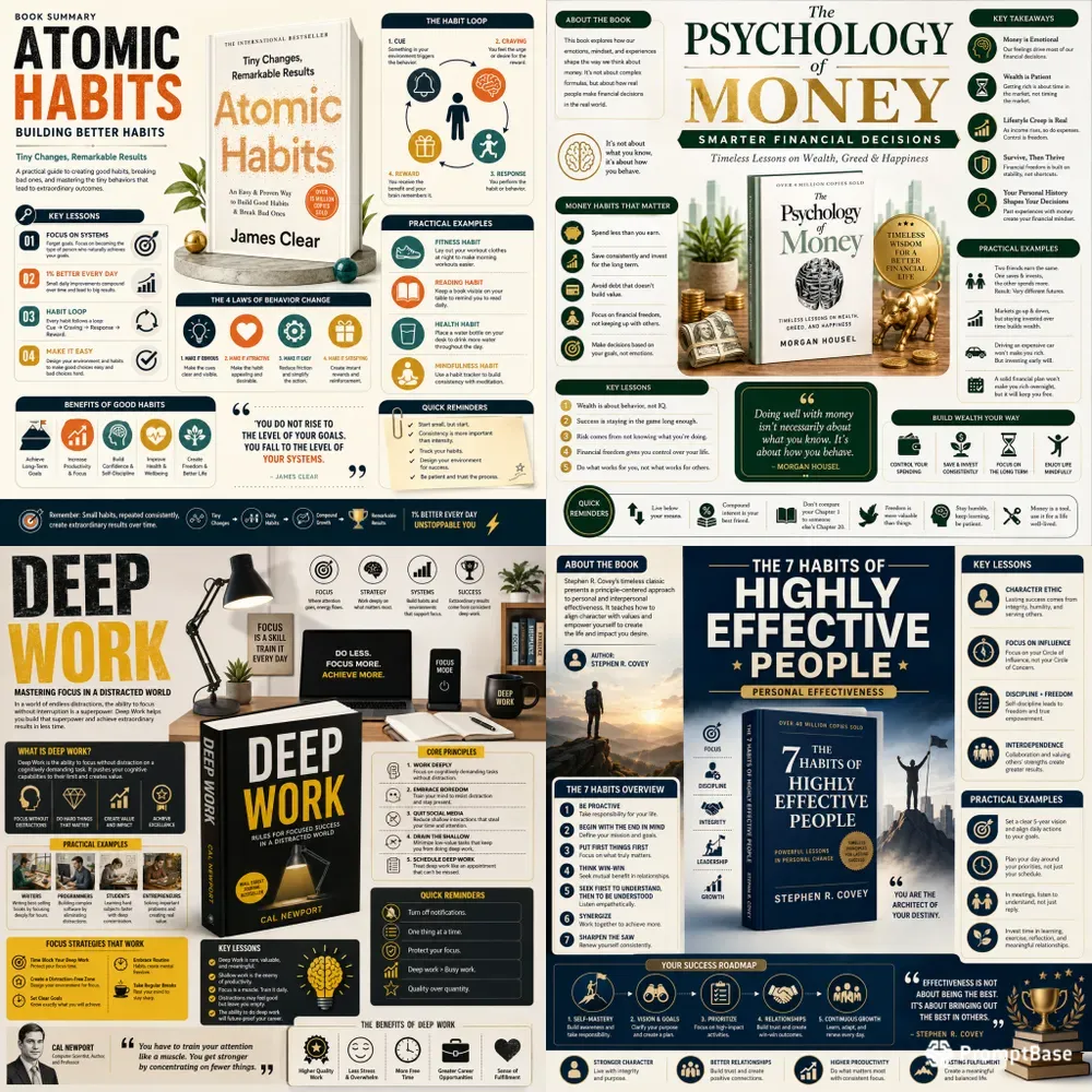 Premium Book Summary Infographics
