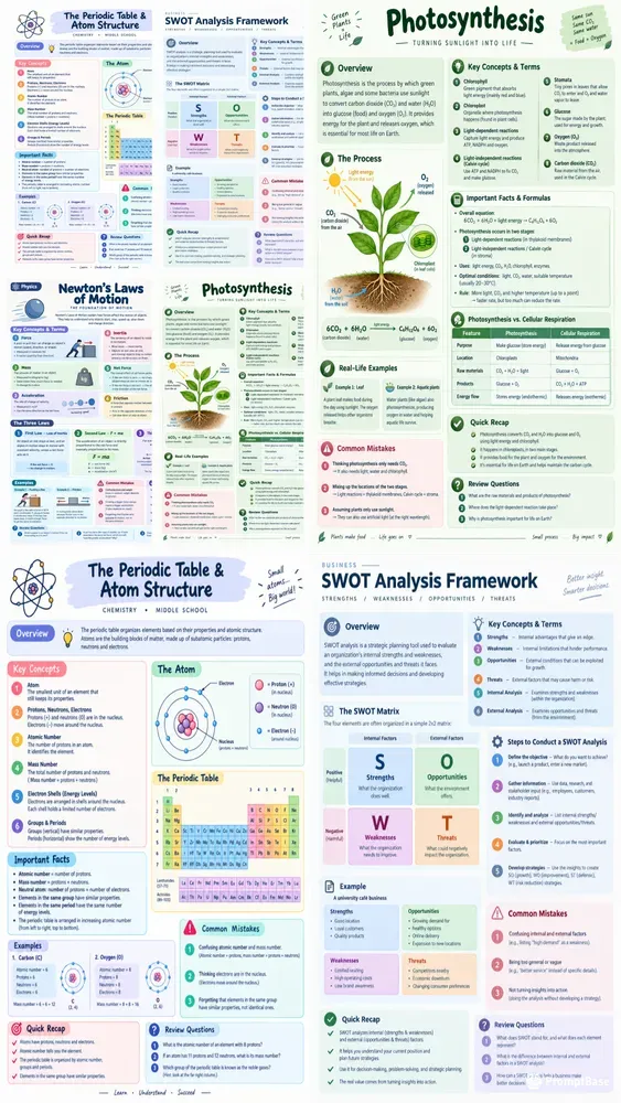 A4 Onepage Study Sheet Generator