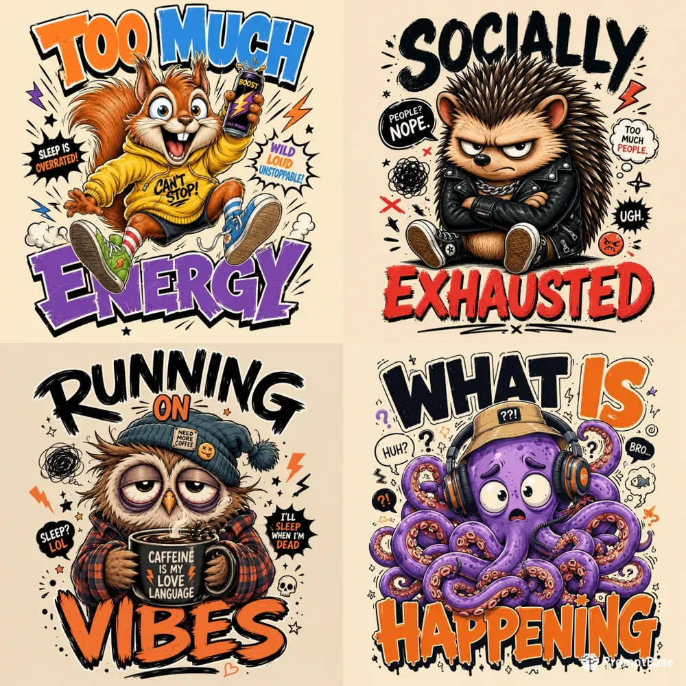 Chaotic Cute Mascot Tshirts