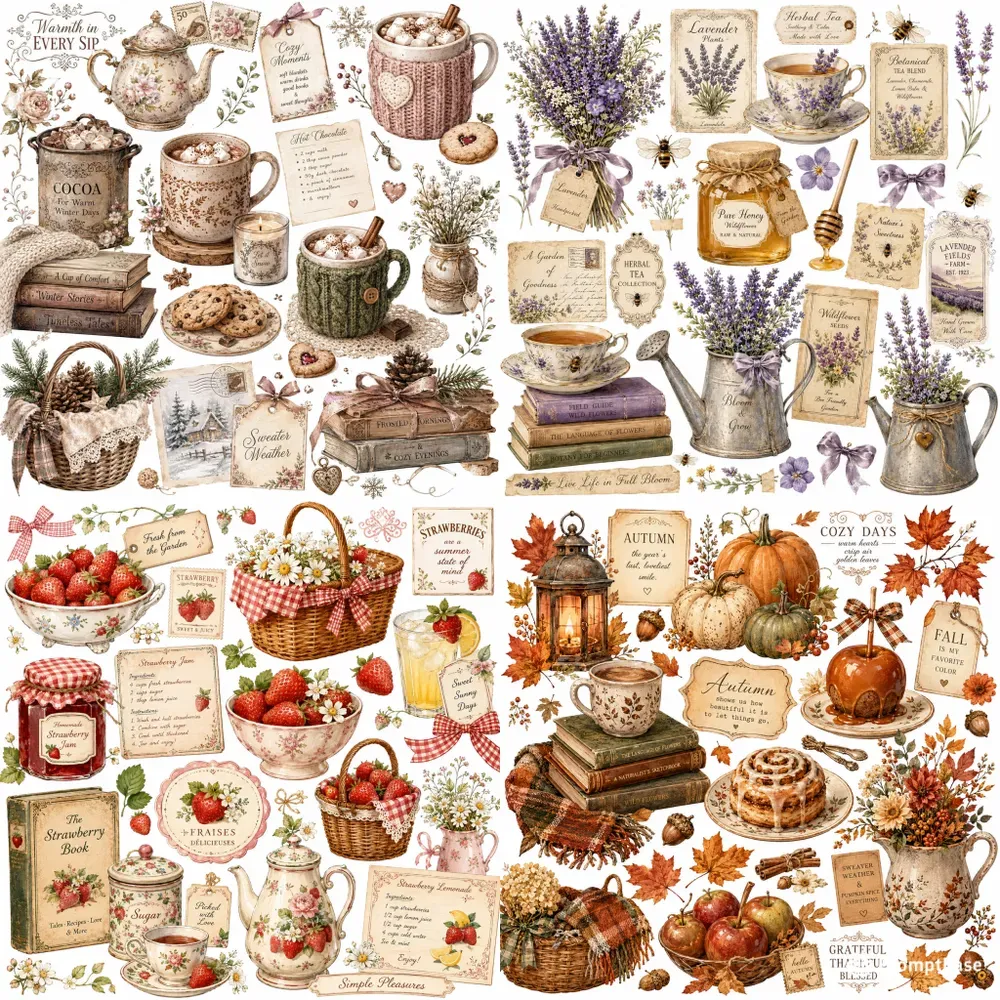 Cozy Cottagecore Collage Prints