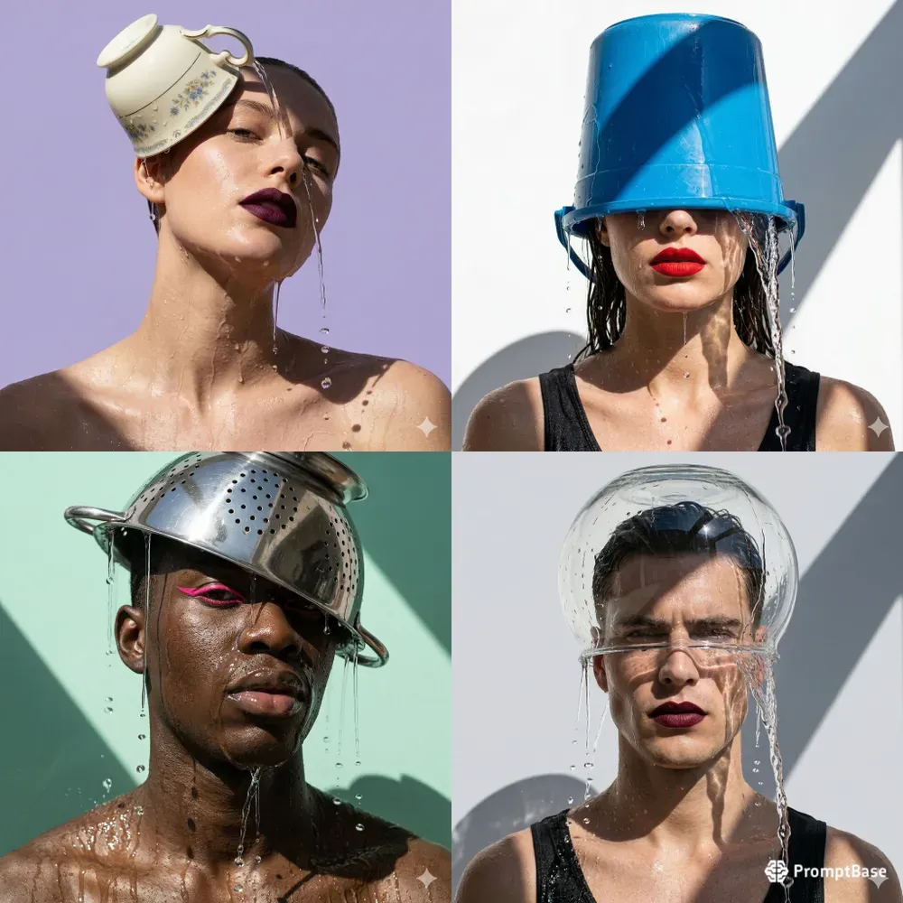 Quirky Wet Fashion Portraits