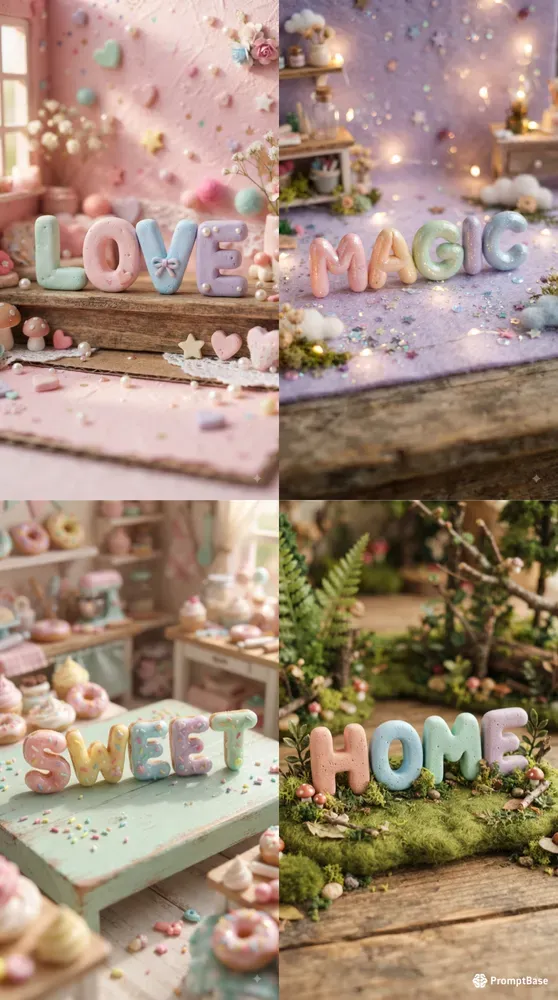 Miniature Pastel Clay Words