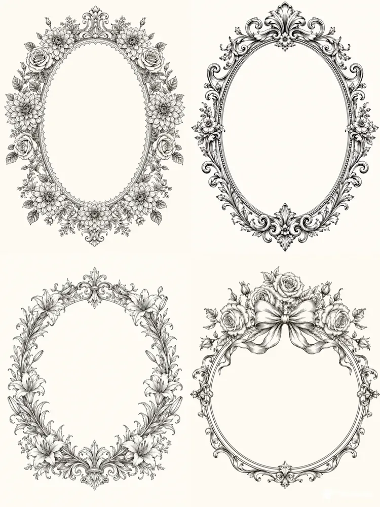 Vintage Floral Decorative Frames