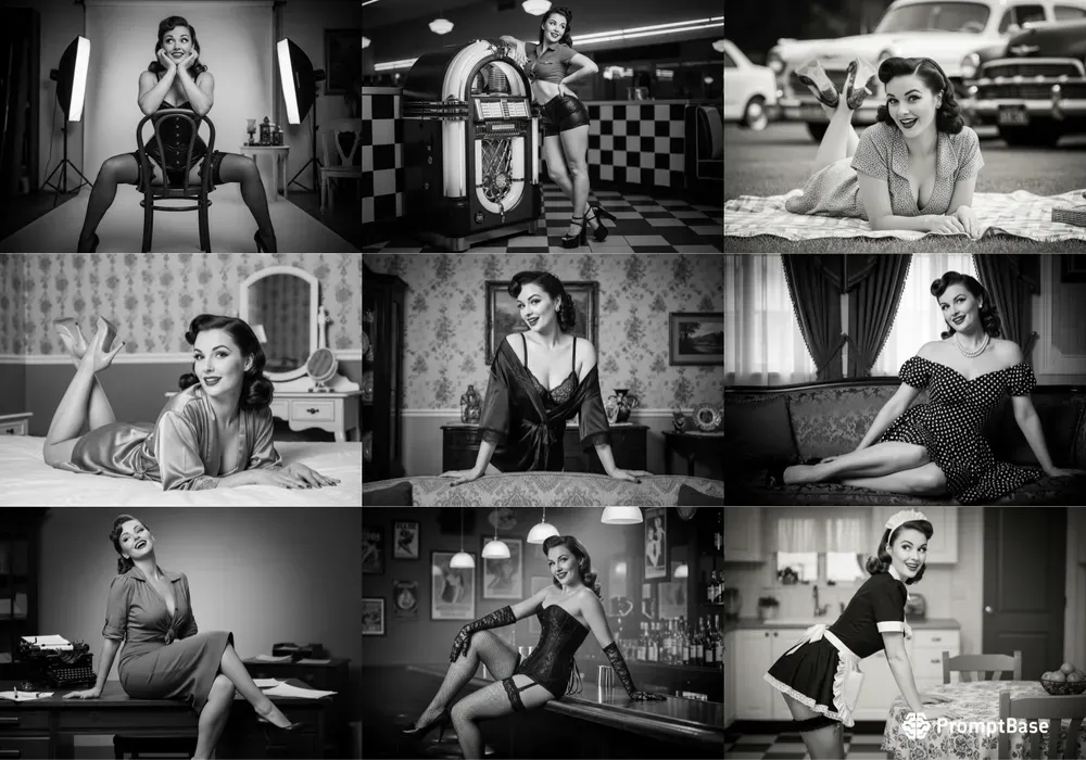 Black White Vintage Pin Up Photos