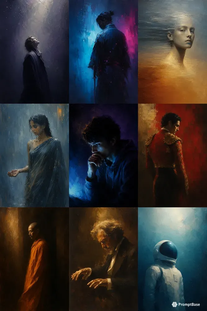 Minimalistic Cinematic Oil Paintings