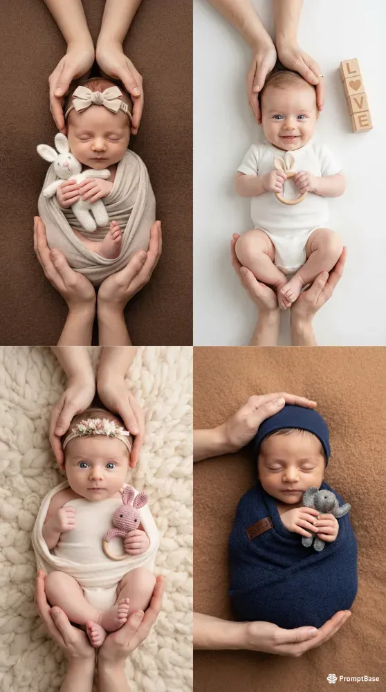 8k Newborn Overhead Flat Lay Creators