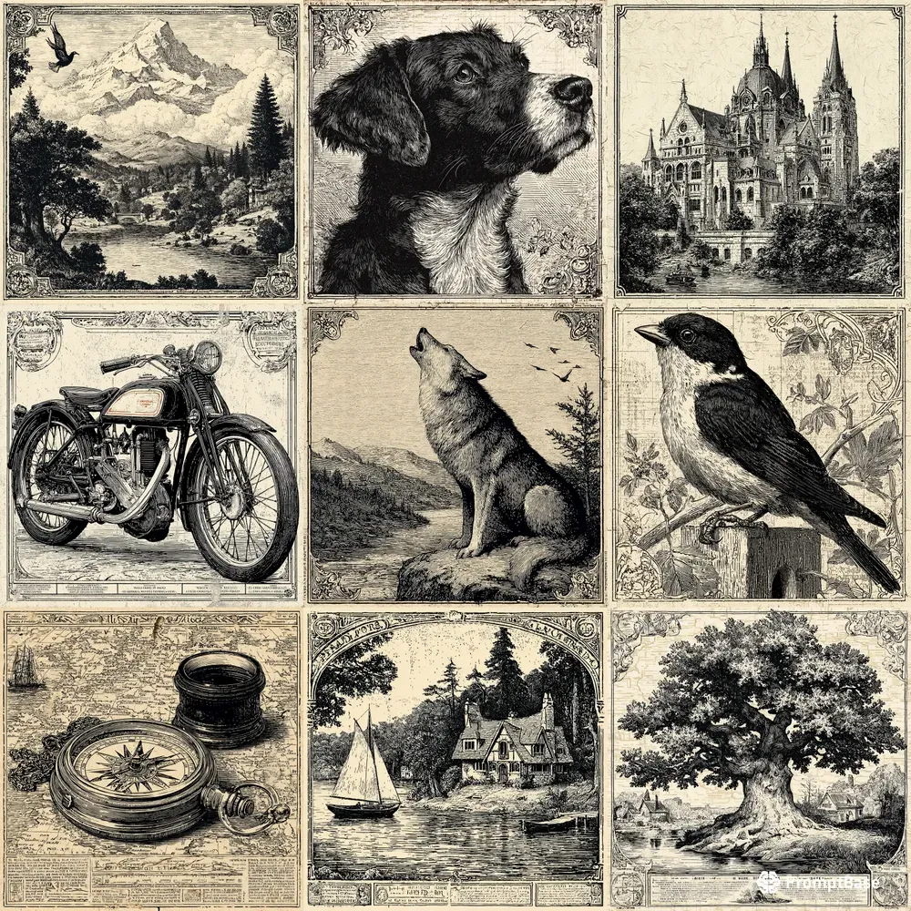 Engraving Pen Ink Antique Hatchings