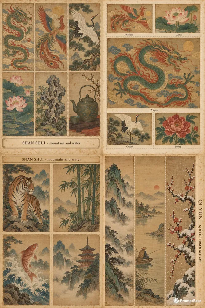 Chinese Painted Silk Panel Sheets
