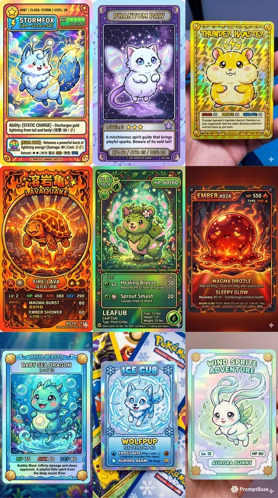 90s Retro Anime Cards