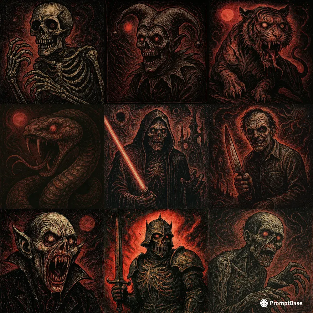 Horror Gothic Illustrations Creepy Paints
