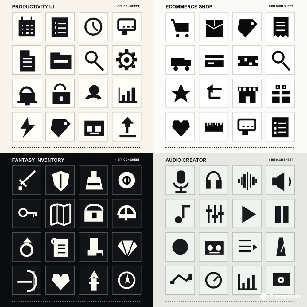 Monochrome Pixel App Icons