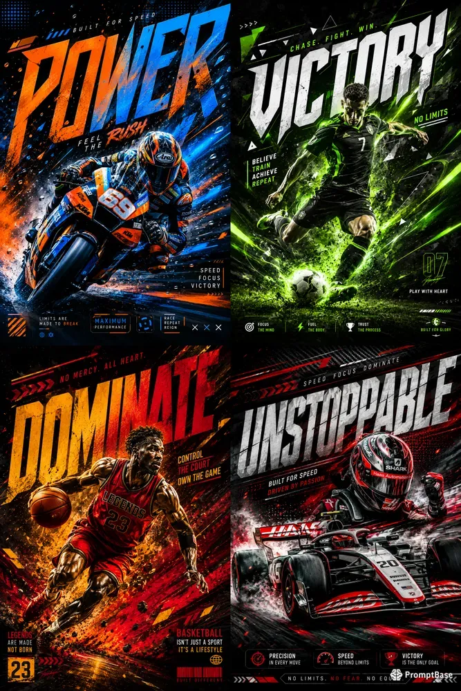 Dynamic Sports Action Poster Designs