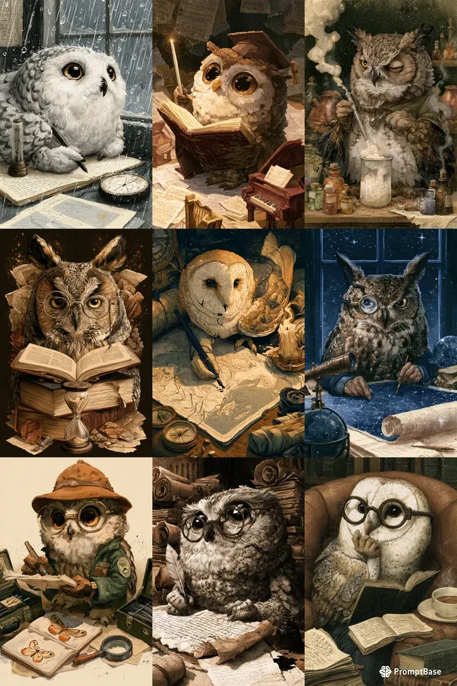 Wise Owl Art Generator
