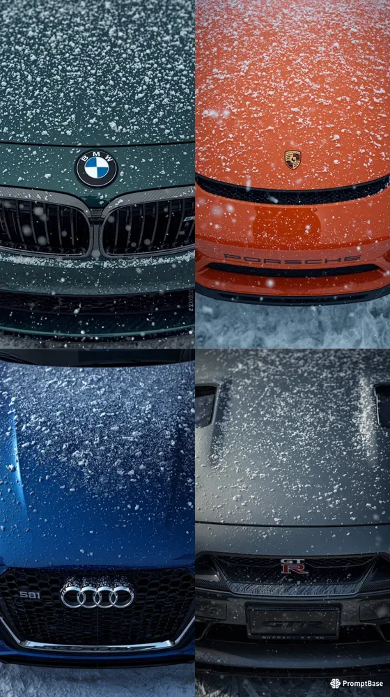 Ultrarealistic Snowdusted Cars Portraits