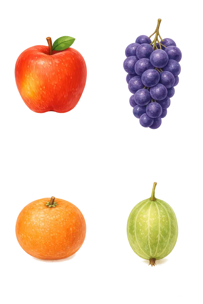 Soft Botanical Gouache Fruits