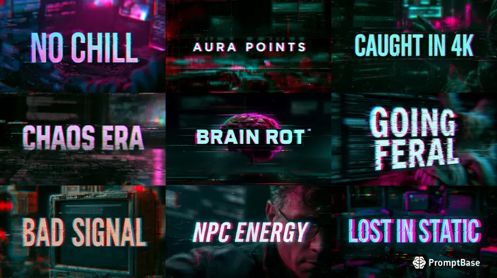 Viral Glitch Text Posters