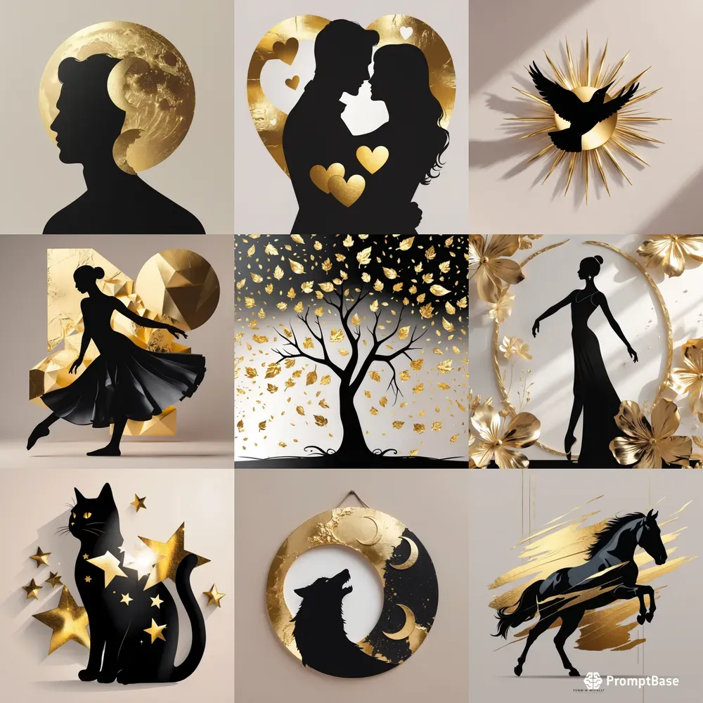 Black Silhouettes X Gold Foil