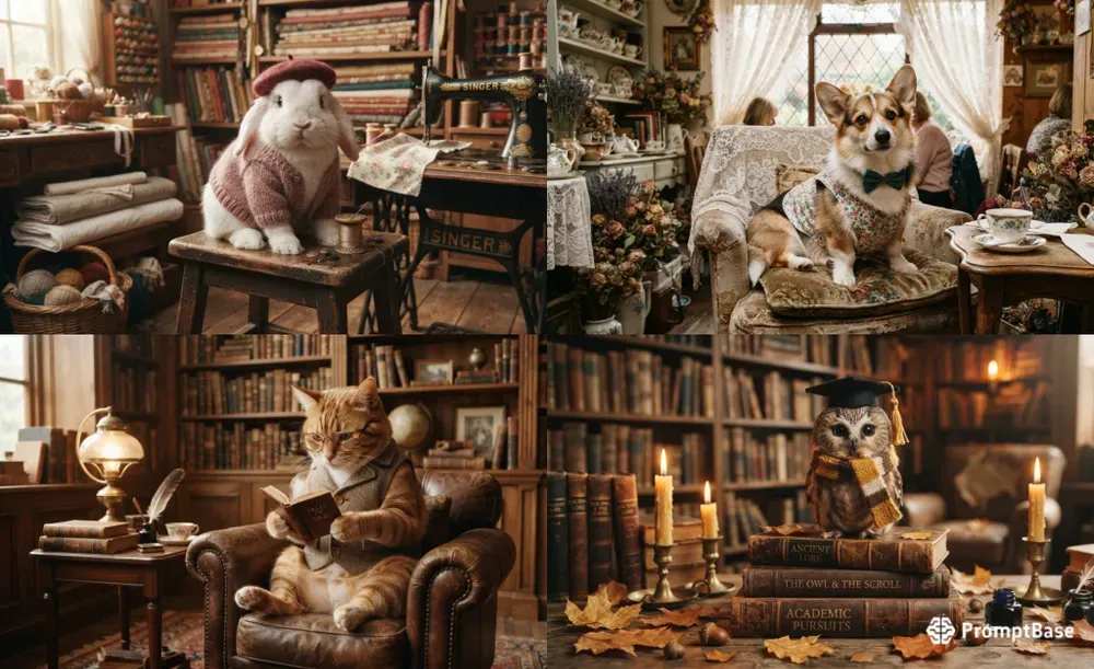 Animals In Cozy Vintage