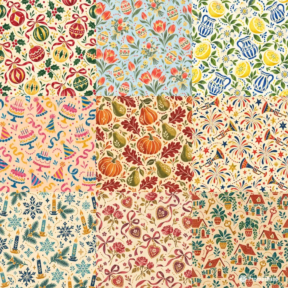 Vintage Holiday Gift Wrap Patterns