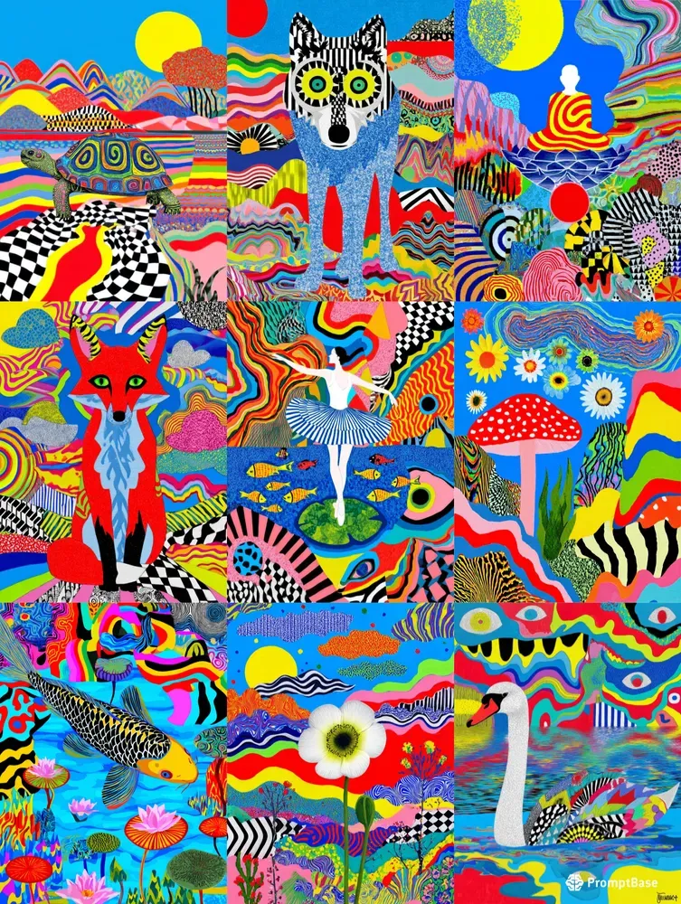 Trippy Psychedelic Wall Art Neon Posters