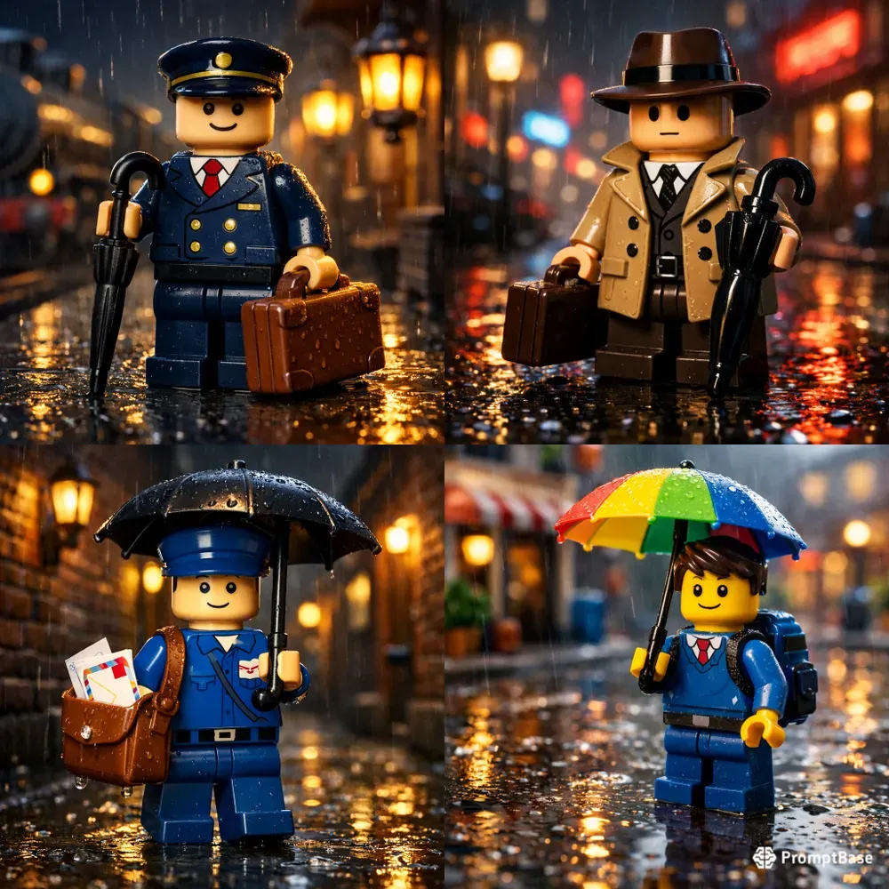 Rainy Miniature Traveler Toy Scenes