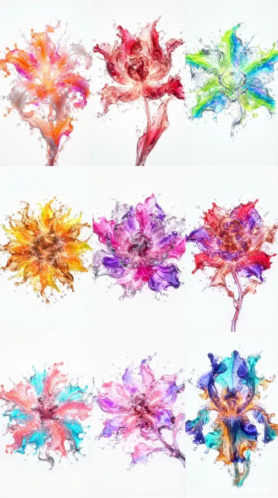 Abstract Liquid Flower Art