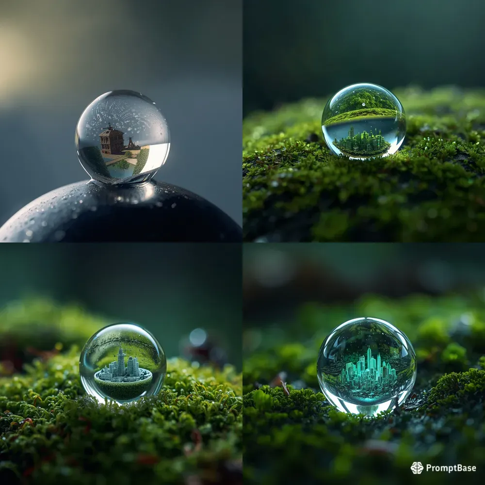Cinematic Crystal Water Droplet Cities
